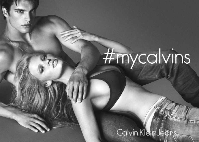 Лара Стоун и Мэтт Терри в рекламе Calvin Klein Jeans осень-2014