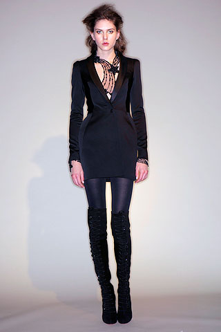 Черные кожаные ботфорты, Marchesa