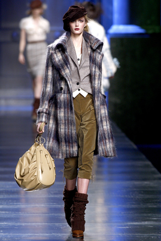 Клетчатое двубортное пальто, Christian Dior