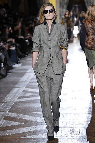 Женский офисный брючный костюм с жакетом на трех пуговицах, Dries Van Noten