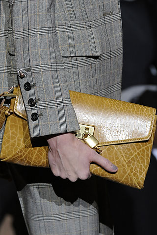 Кожаная желтая сумка-клатч, Marc Jacobs