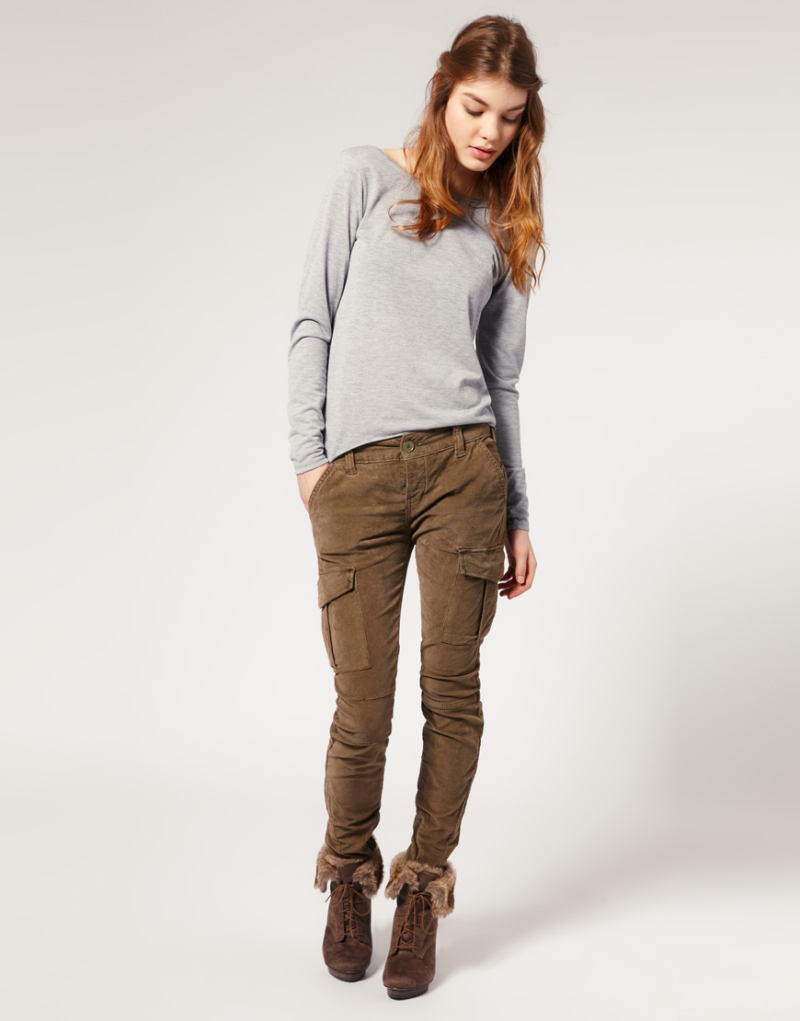 Модные женские брюки в военном стиле вельветовые, Free People