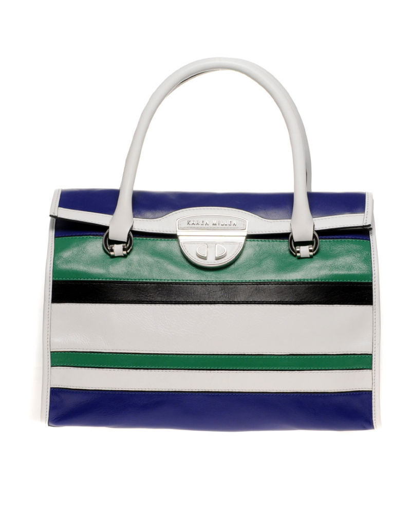 Женская сумка в разноцветную полоску, Karen Millen
