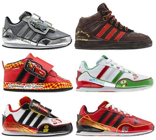 Детские кроссовки adidas с изображением героев мультфильма Тачки 2