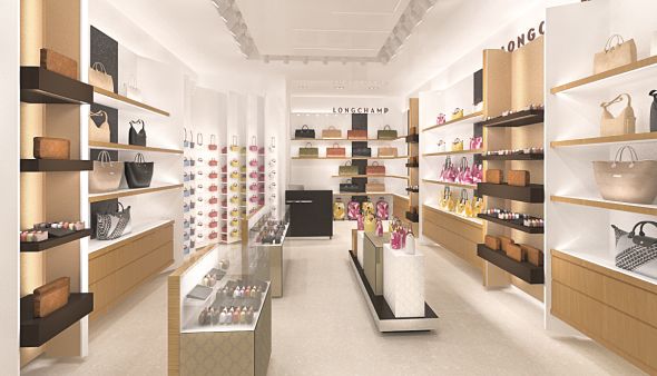 Интерьер бутика марки Longchamp