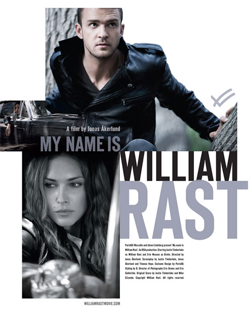 Джастин Тимберлейк и Эрин Уоссон в рекламе My Name is William Rast