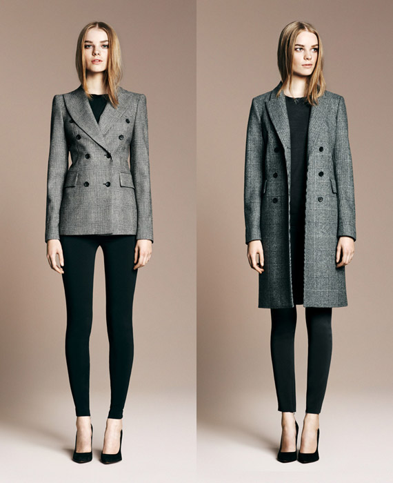 Двубортный пиджак, серое двубортное пальто в клетку, все Zara
